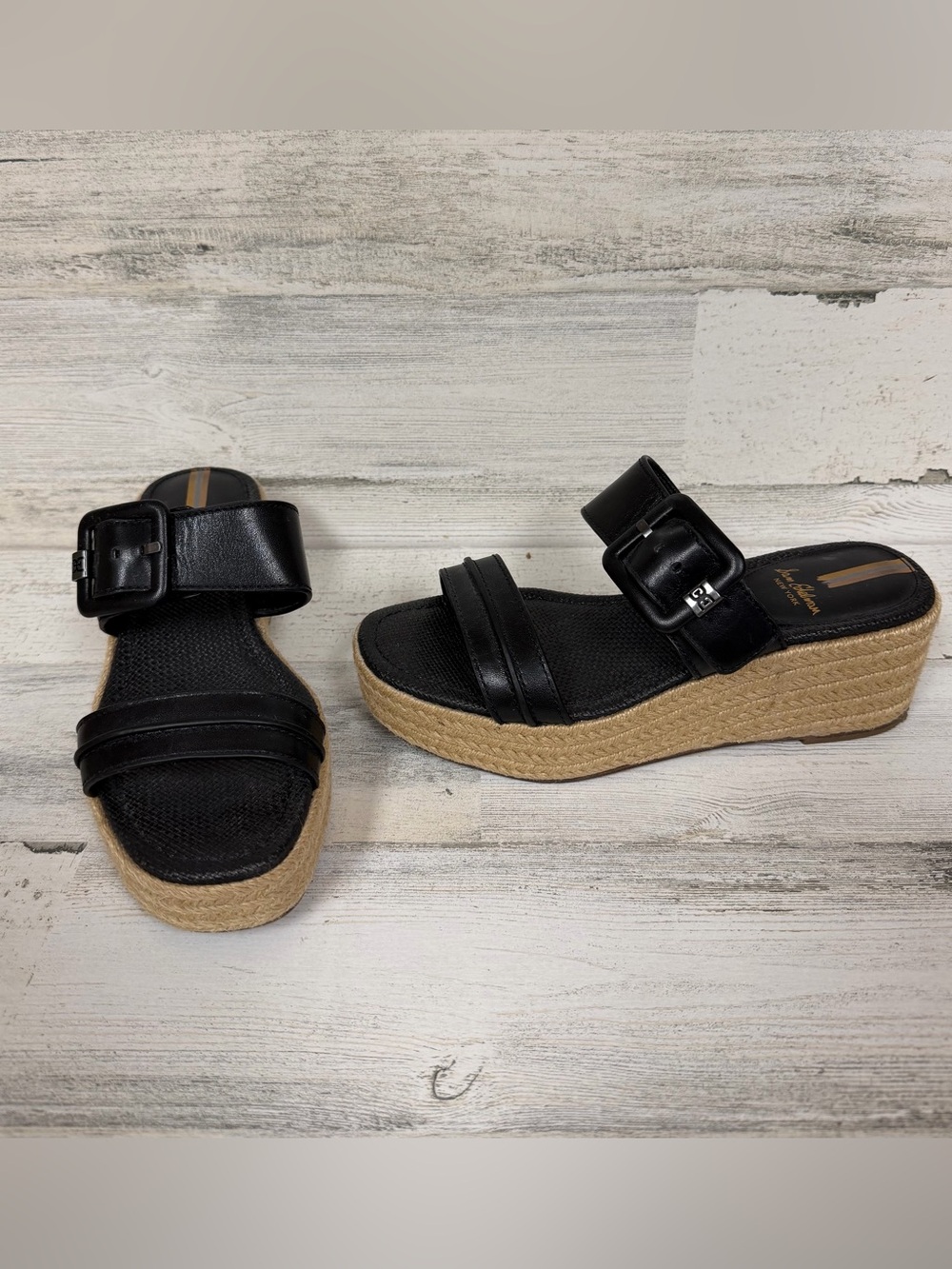NEW Sam Edelman black leather sandals size 6.5